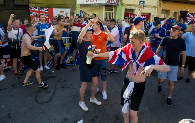 Rangers fans in Spain