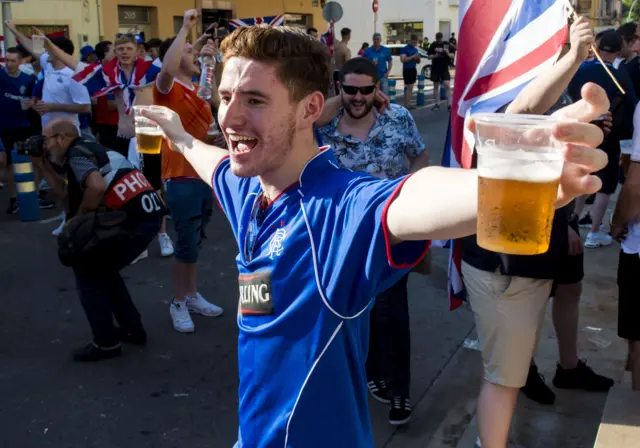 Rangers fans in Spain