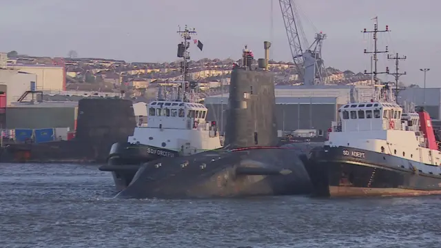 Nuclear submarine at Devonport