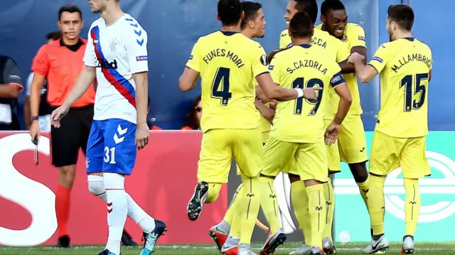 Villarreal celebrate the opener