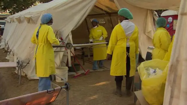 Cholera victims are being treated in tented clinics