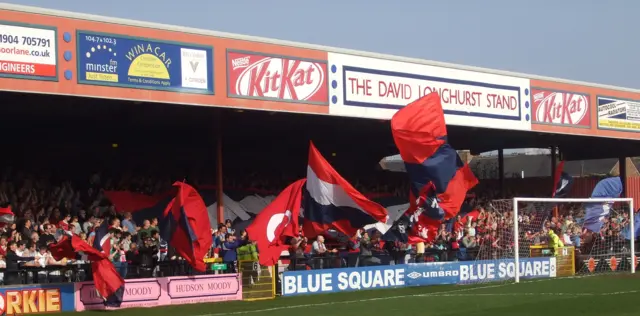 The David Longhurst stand at Bootham Crescent