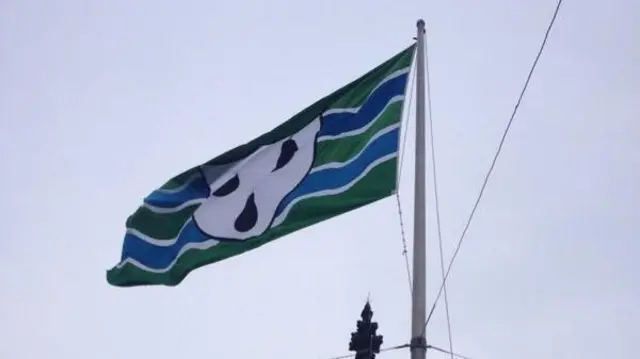 The Worcestershire flag flying in 2013