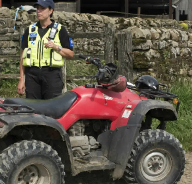 Quad bike and police