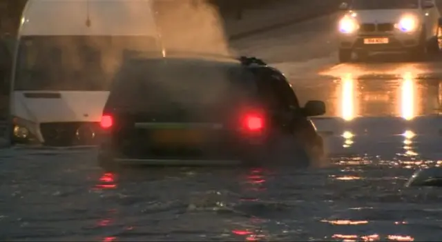 a car in the water