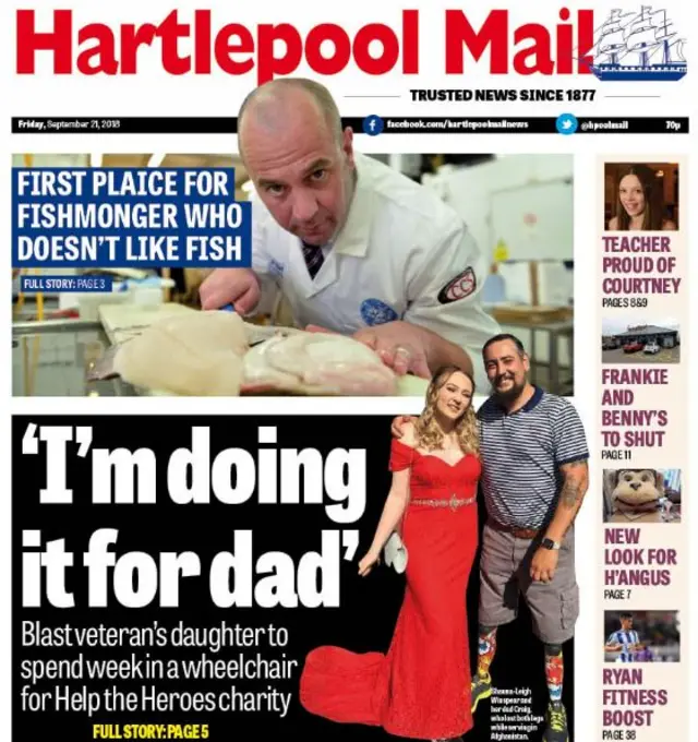 Hartlepool Mail front page