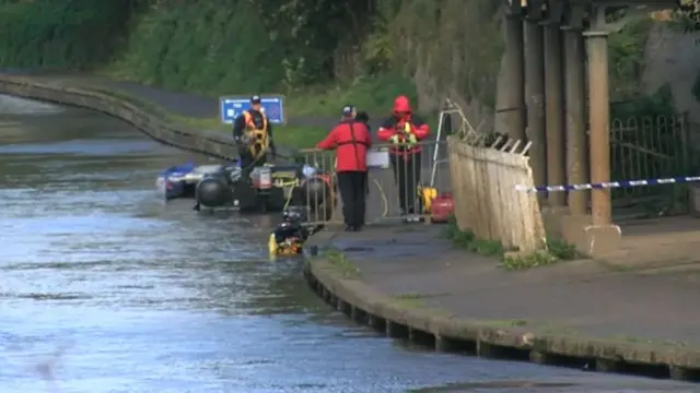 Police searching river