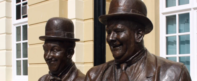 Laurel and Hardy statue in Ulverston