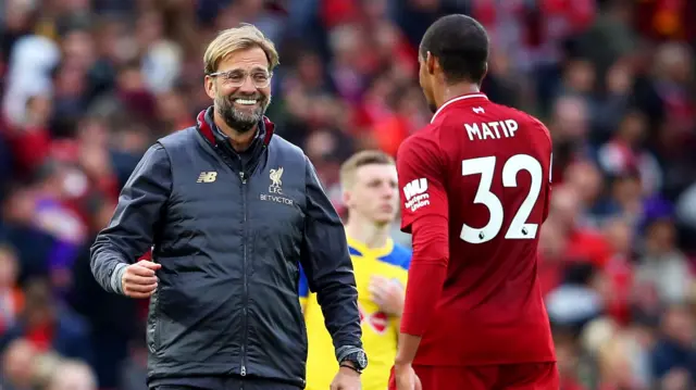 Joel Matip and Jurgen Klopp