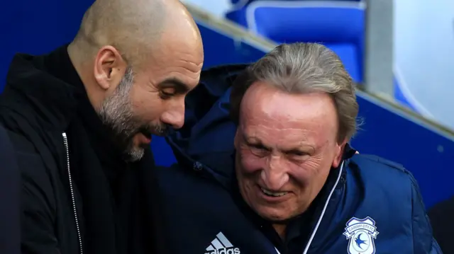 Pep Guardiola and Neil Warnock