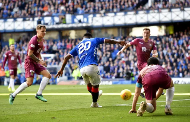 Alfredo Morelos scores for Rangers