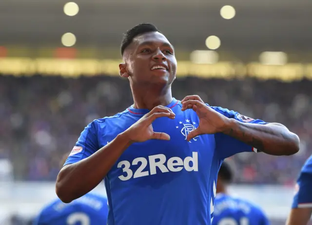 Alfredo Morelos celebrates