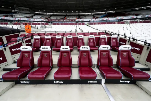 West Ham bench