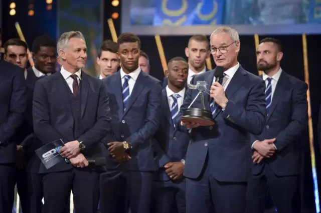 Claudio Ranieri at BBC Sports Personality of the Year in 2016