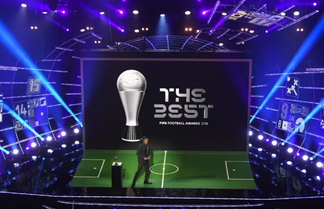 Idris Elba on stage at the Best Fifa Awards