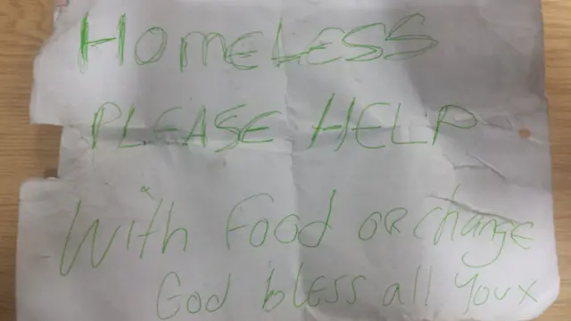 Homeless sign