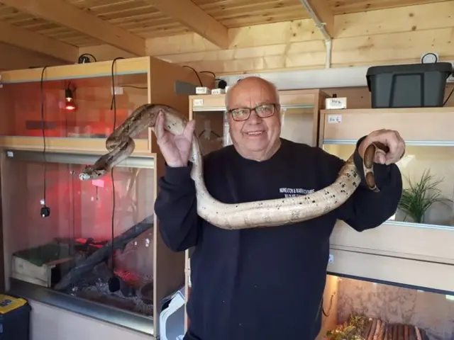 Geoff Grewcock with snake