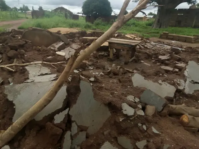 A picture showing remains of a destroyed home