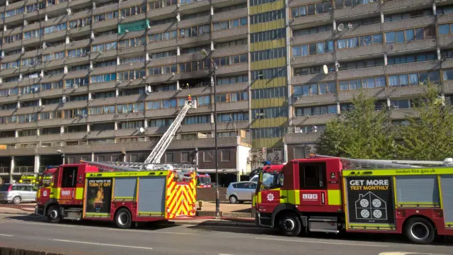 fire crews at block of flats