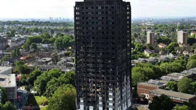 burnt out Grenfell Tower