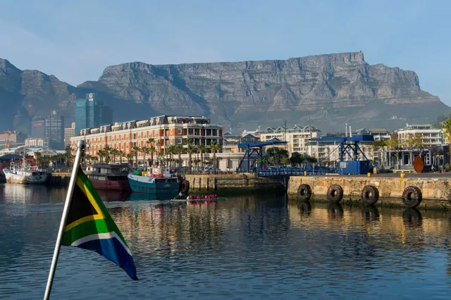 The V & A Waterfront in Cape Town, South Africa with Table Mountain in the background