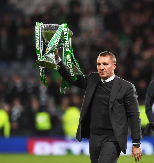 Brendan Rodgers with the League Cup