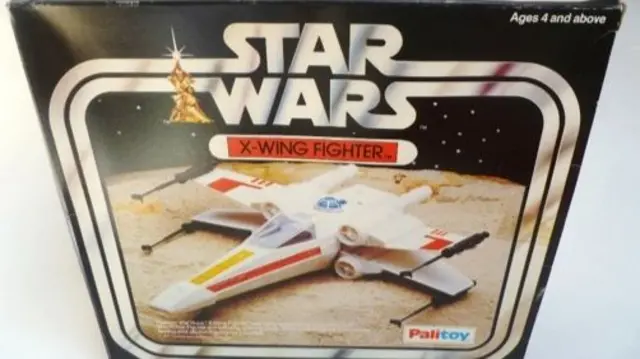 An X-Wing fighter toy