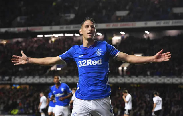 Nikola Katic celebrates scoring