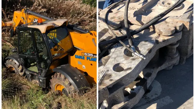 Photos of the stolen JCB