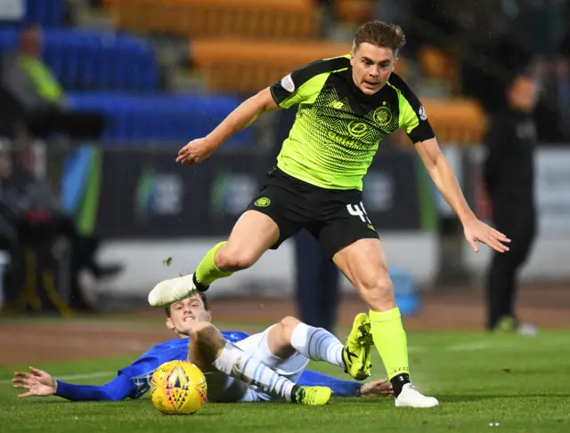 James Forrest in action for Celtic against St Johnstone