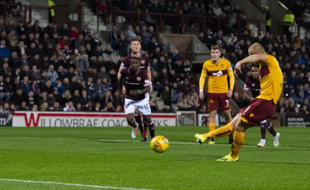 Curtis Main scores the opener at Tynecastle