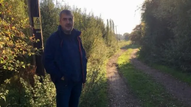 David Mugridge at the location of the new footpath route