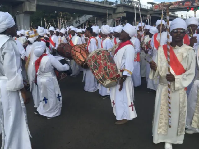 People celebrating Meskel