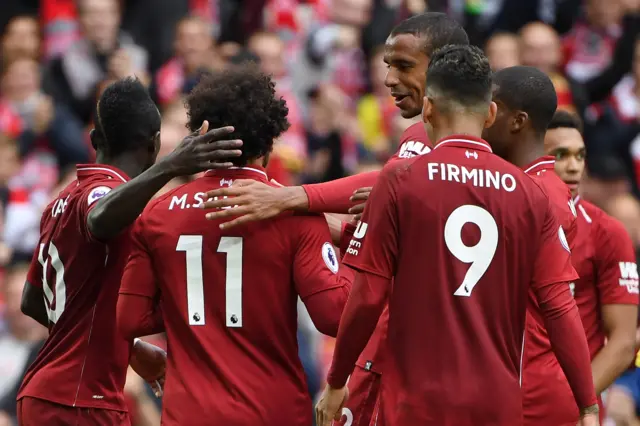 Liverpool celebrate goal