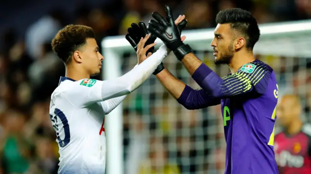 Dele Alli and Paulo Gazzaniga