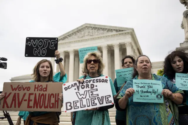 Protesters rally outside the Supreme Court.