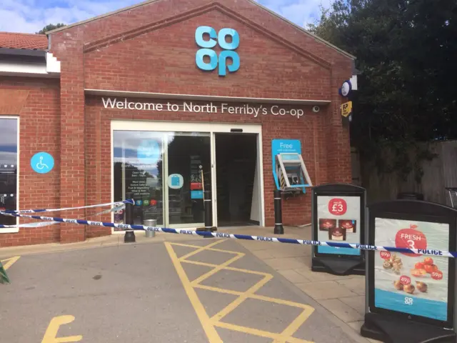 Cordon around the Co-op shop in North Ferriby