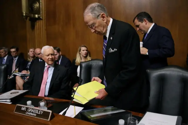 Grassley at the hearing room