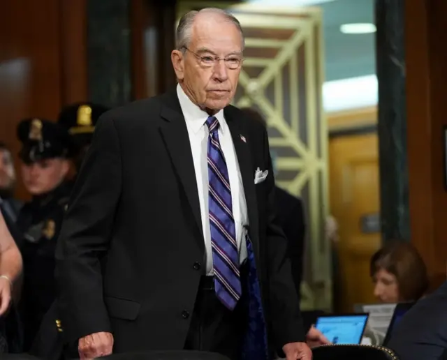 Senator Charles Grassley in the hearing room