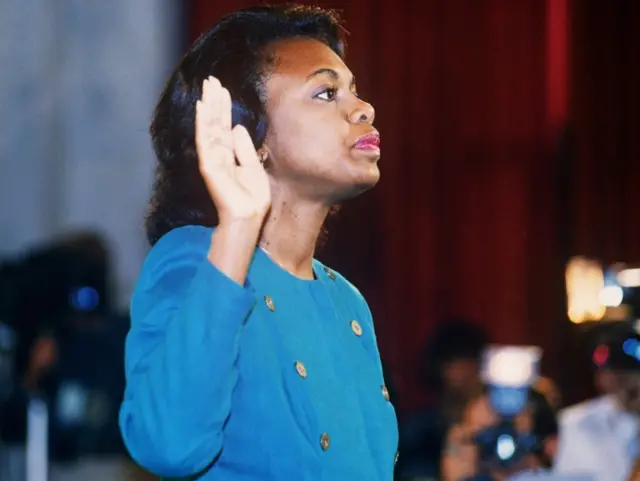 Anita Hill testifying in 1991