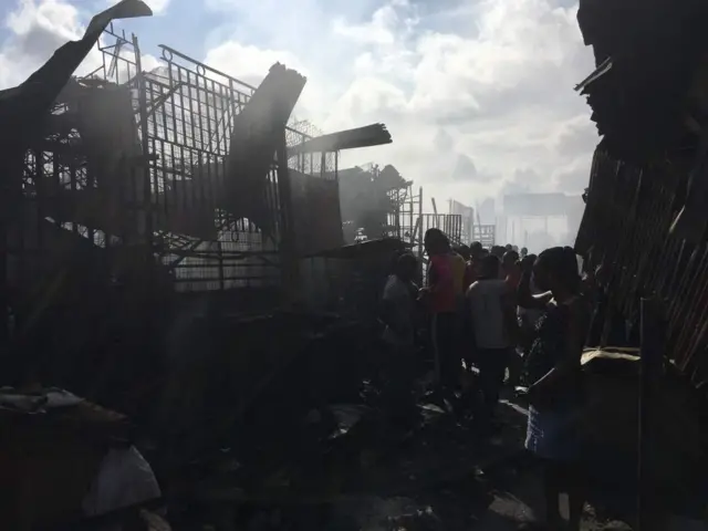 Aftermath of market fire