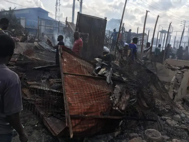 Aftermath of market fire