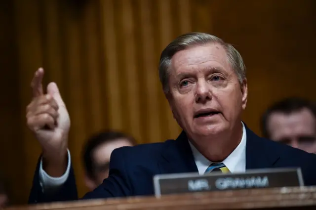 Senate Judiciary Committee member Senator Lindsey Graham (R-SC) speaks during a markup hearing on Capitol Hill in Washington DC.