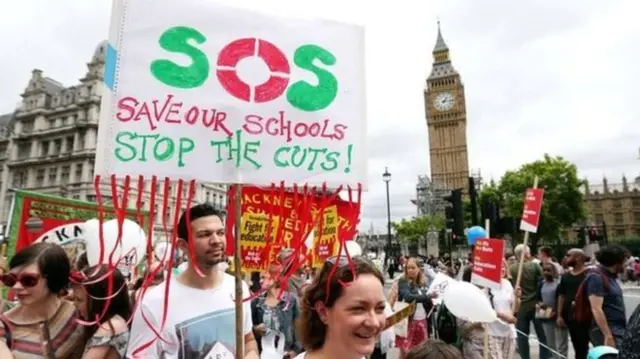 Parents protesting over school funding last year