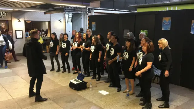 The Big Sing at Liverpool Street Station