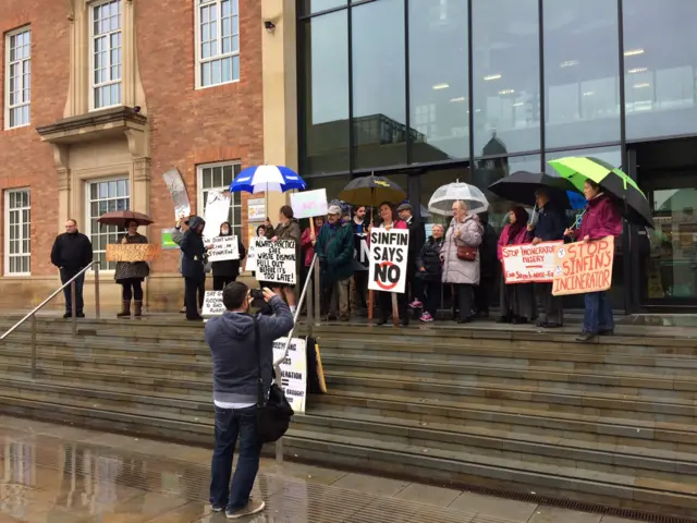 Sinfin incinerator protest