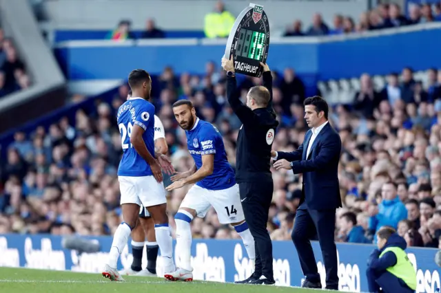 Dominic Calvert-Lewin and Cenk Tosun