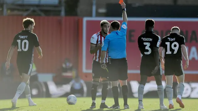 Benrahma red card