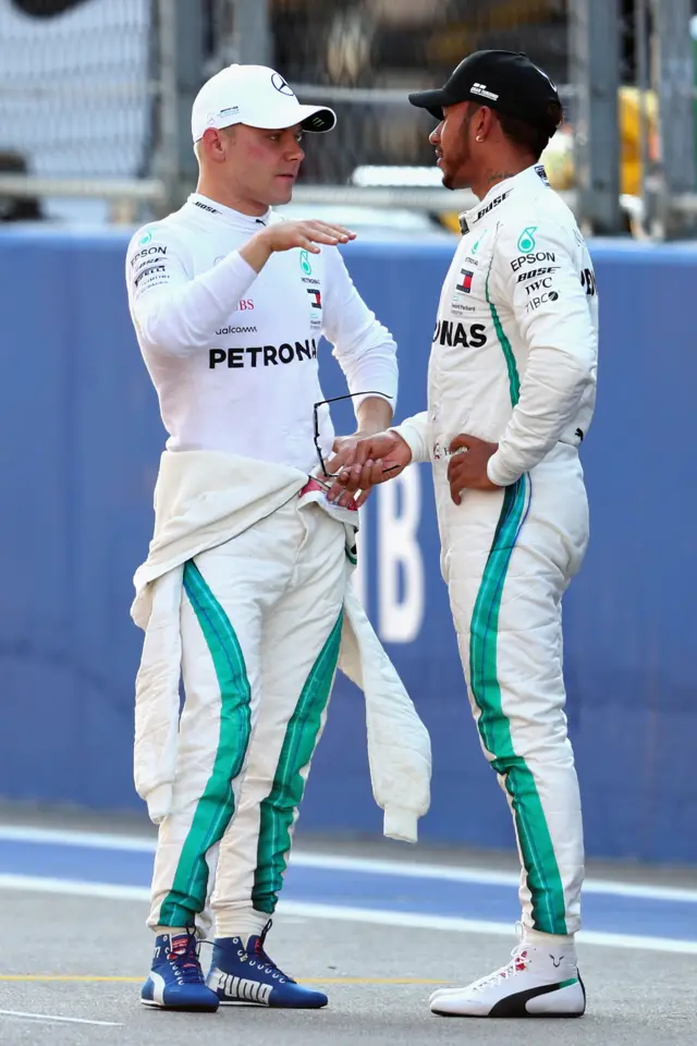 Valtteri Bottas and Lewis Hamilton