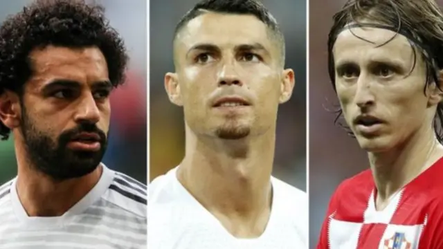 Cristiano Ronaldo, Luka Modric and Mohamed Salah are up for Best Fifa Men's Player award